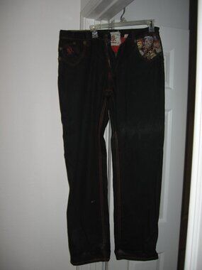 Kanji Dia De Los Muertos Vintage Jeans 34x34